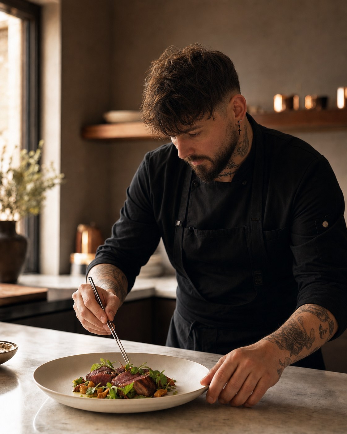 Stjepan preparing a celebration menu